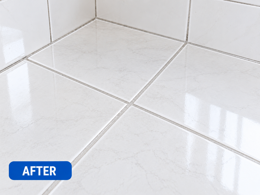 Stained tiles — after cleaning